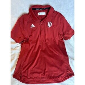 Indiana Hoosiers Polo Shirt Mens Large Red NCAA Adidas Golf Aeroready